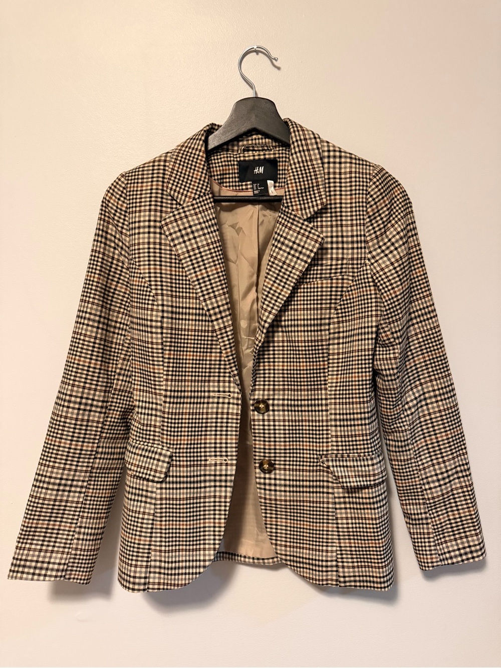 H&M Brown Check Blazer - Classic Tailored Fit